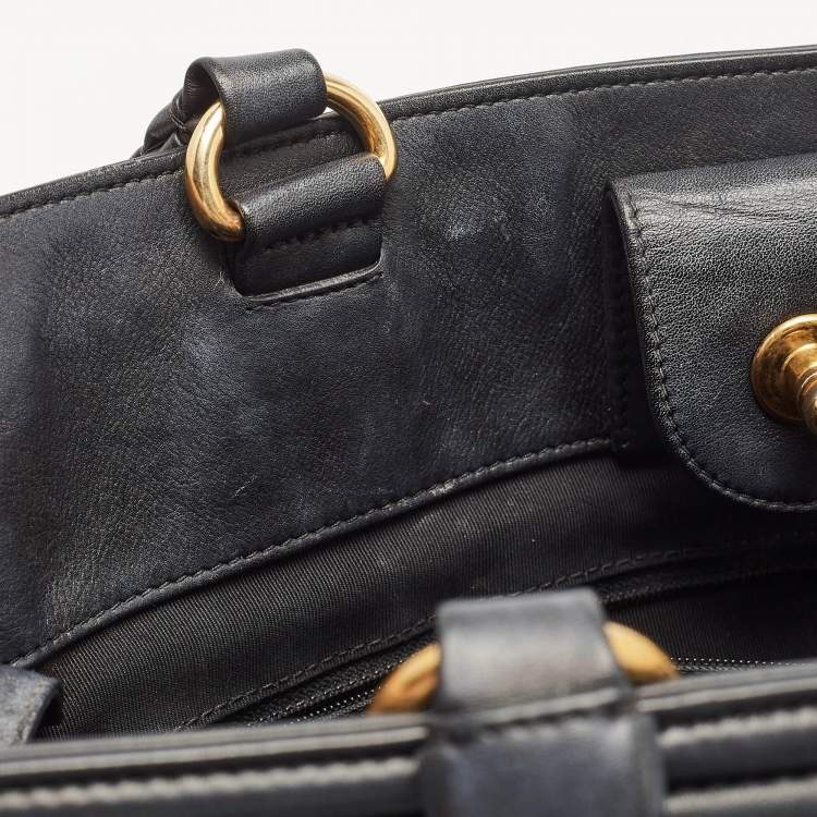 Pre Owned Chanel Black Quilted Leather Large Boy Shopper Tote