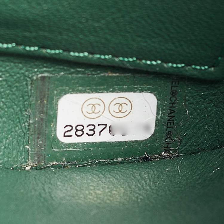 Pre Owned Chanel Green Quilted Leather Small Trendy CC Top Handle Bag