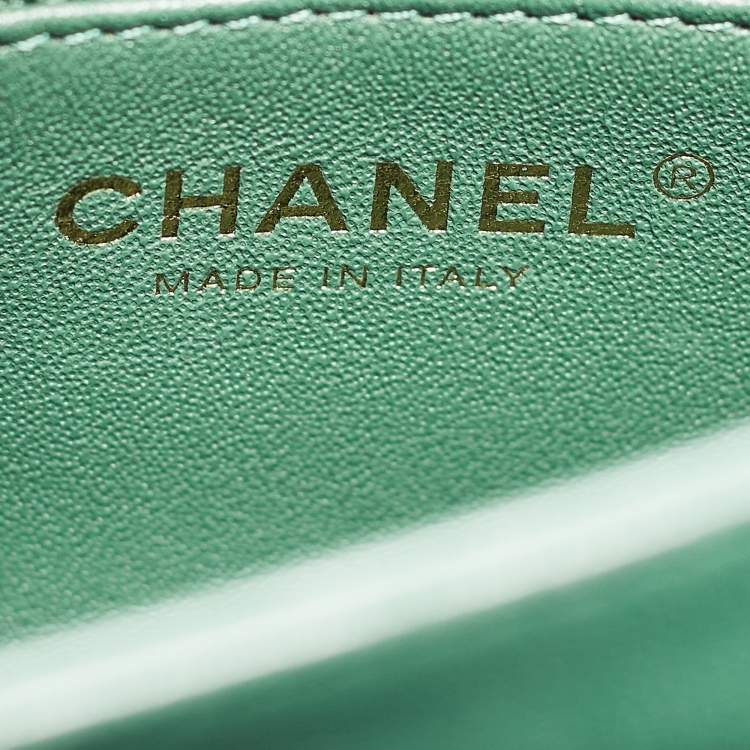 Pre Owned Chanel Green Quilted Leather Small Trendy CC Top Handle Bag