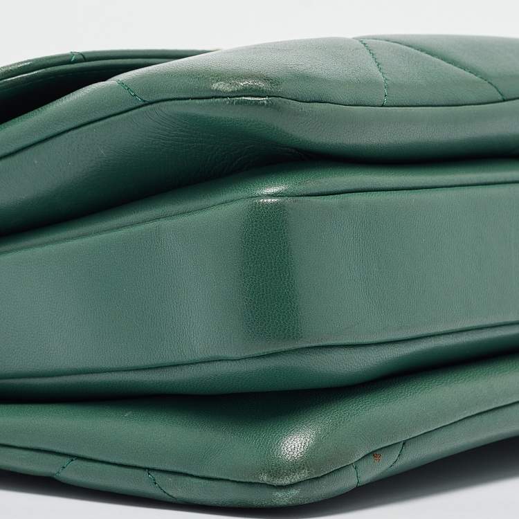Pre Owned Chanel Green Quilted Leather Small Trendy CC Top Handle Bag