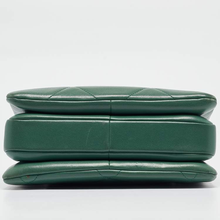 Pre Owned Chanel Green Quilted Leather Small Trendy CC Top Handle Bag