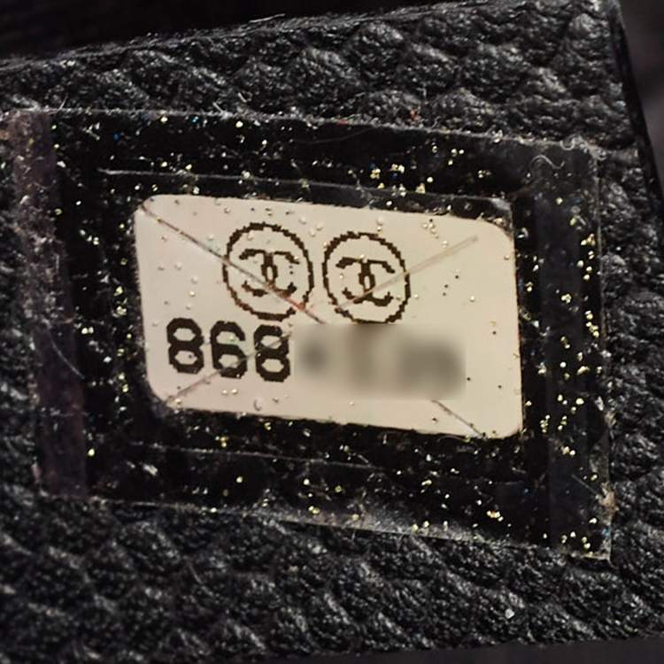 Pre Owned Chanel Black Leather Square Stitch Bowler Bag