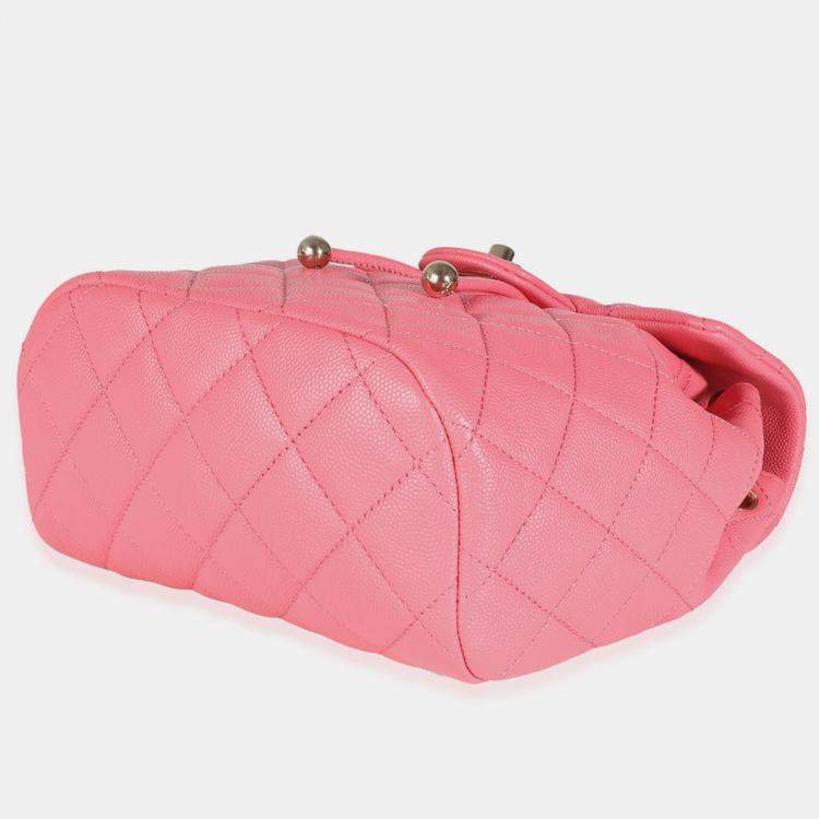 Pre Owned Chanel Pink Leather Quilted Urban Spirit Backpack 