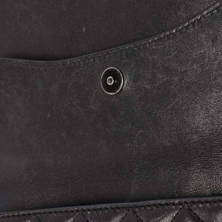 Pre Owned Chanel Black Quilted Leather CC Double Compartment Flap Bag