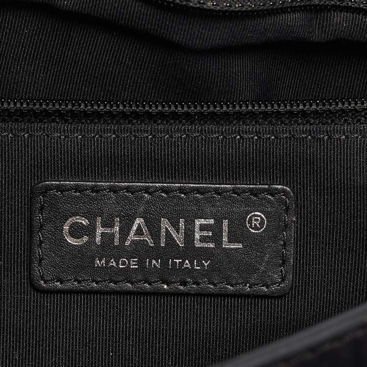 Pre Owned Chanel Black Quilted Leather CC Double Compartment Flap Bag