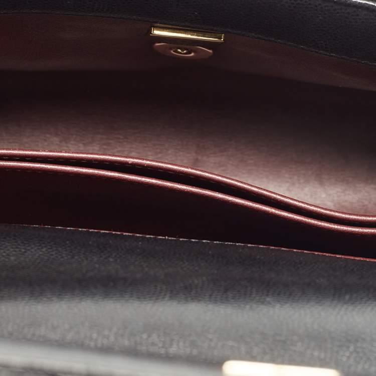 Pre Owned Chanel Black Quilted Caviar Leather Small Coco Top Handle Bag