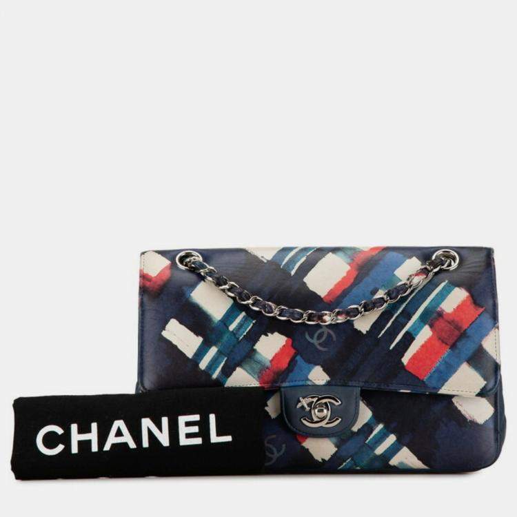 Pre Owned Chanel Multicolor Leather Airline Double Flap Shoulder Bag
