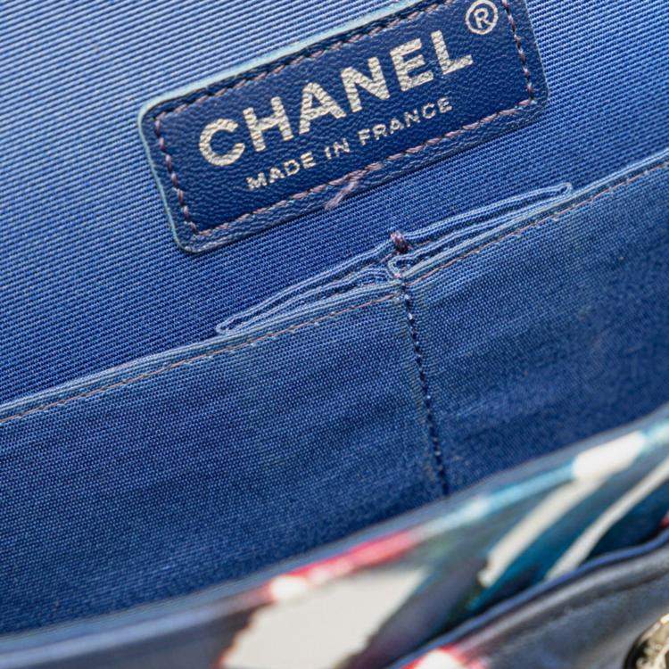 Pre Owned Chanel Multicolor Leather Airline Double Flap Shoulder Bag
