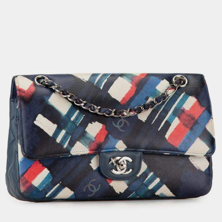 Pre Owned Chanel Multicolor Leather Airline Double Flap Shoulder Bag