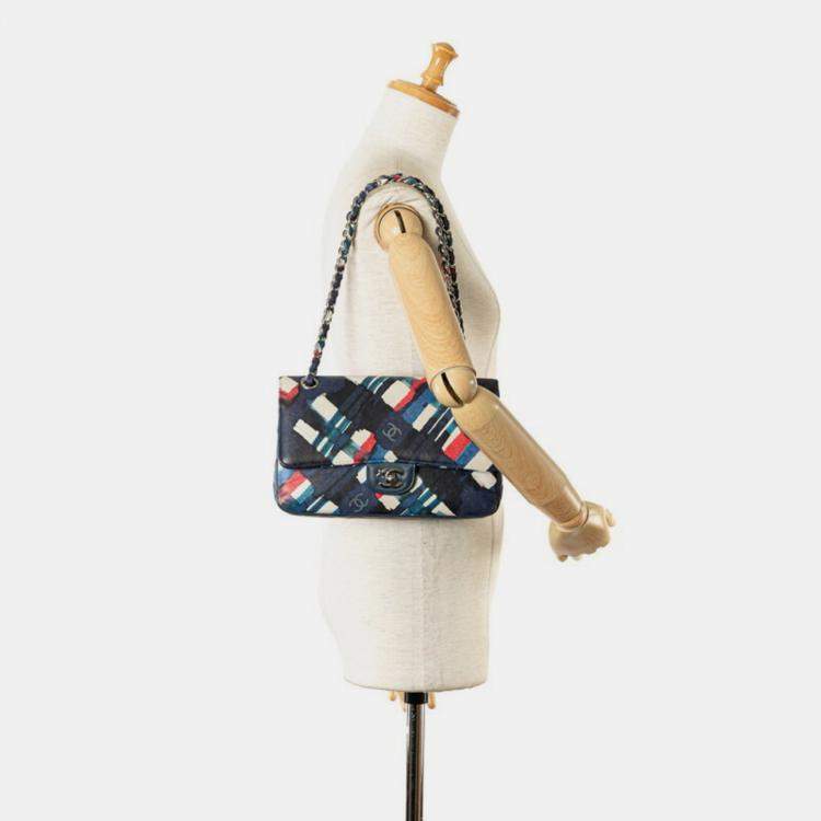 Pre Owned Chanel Multicolor Leather Airline Double Flap Shoulder Bag