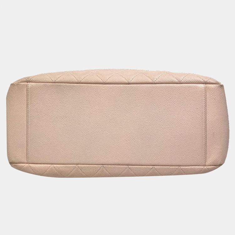 Pre Owned Chanel Pink Caviar Leather Quilted GST Tote Bag