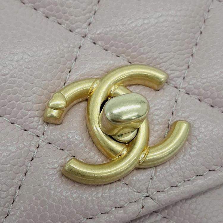 Pre Owned Chanel Caviar Heart Ball WOC Mini Crossbody Bag