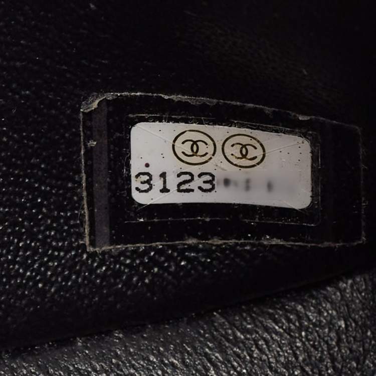 Pre Owned Chanel Black Quilted Caviar Leather Mini Rectangular Flap Top Handle Bag