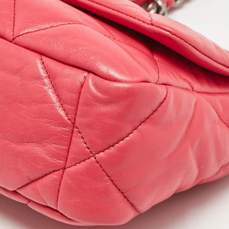 Pre Owned Chanel Pink Quilted Leather Small 19 Flap Bag