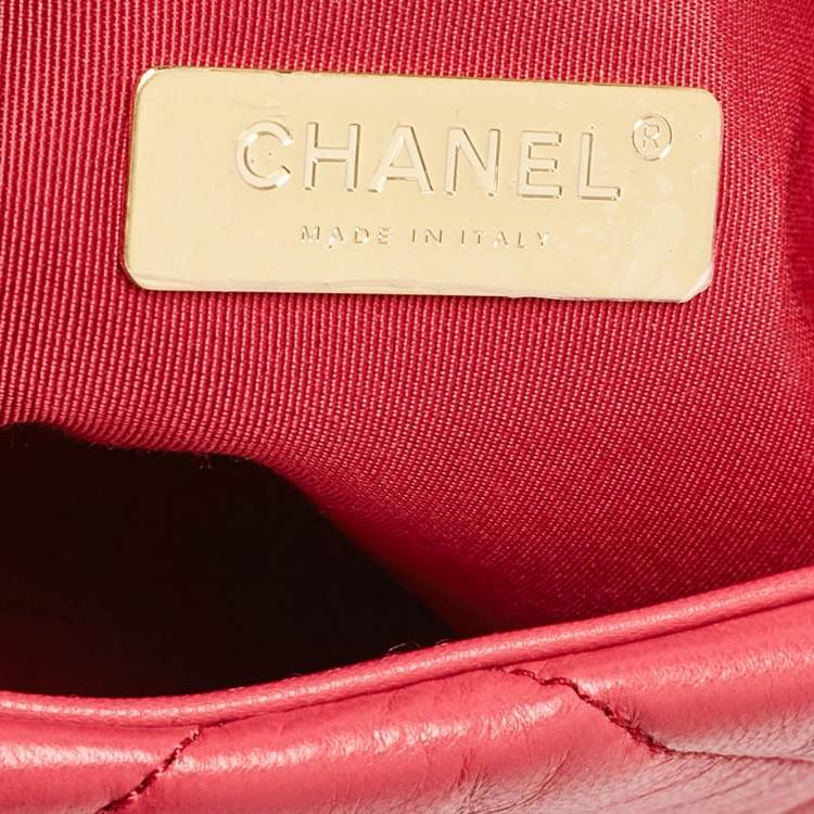 Pre Owned Chanel Pink Quilted Leather Small 19 Flap Bag
