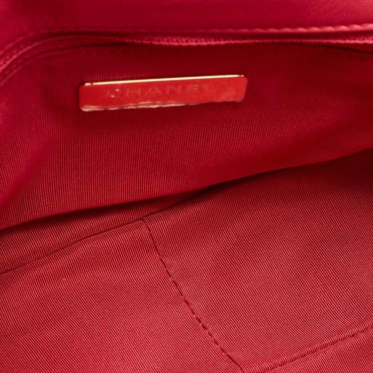 Pre Owned Chanel Pink Quilted Leather Small 19 Flap Bag