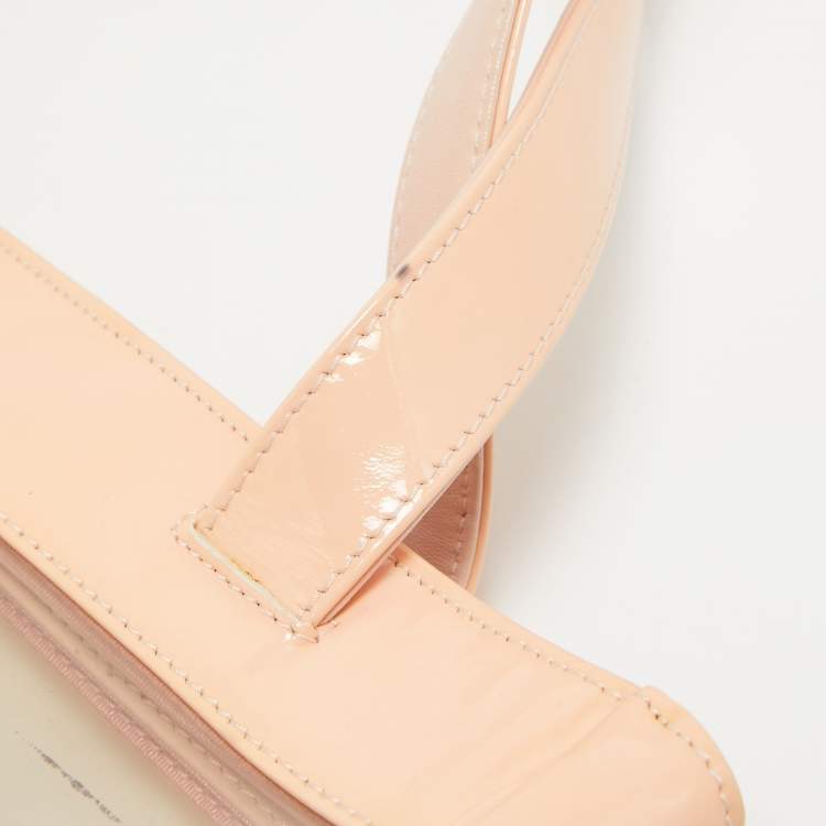 Pre Owned Chanel Pink/Peach PVC and Patent Leather Triple CC Tote