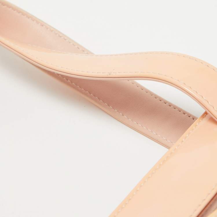 Pre Owned Chanel Pink/Peach PVC and Patent Leather Triple CC Tote