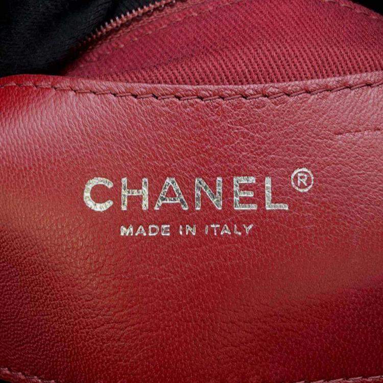 Pre Owned Chanel Black Patent Quilted Medium Just Mademoiselle Bowling Bag 