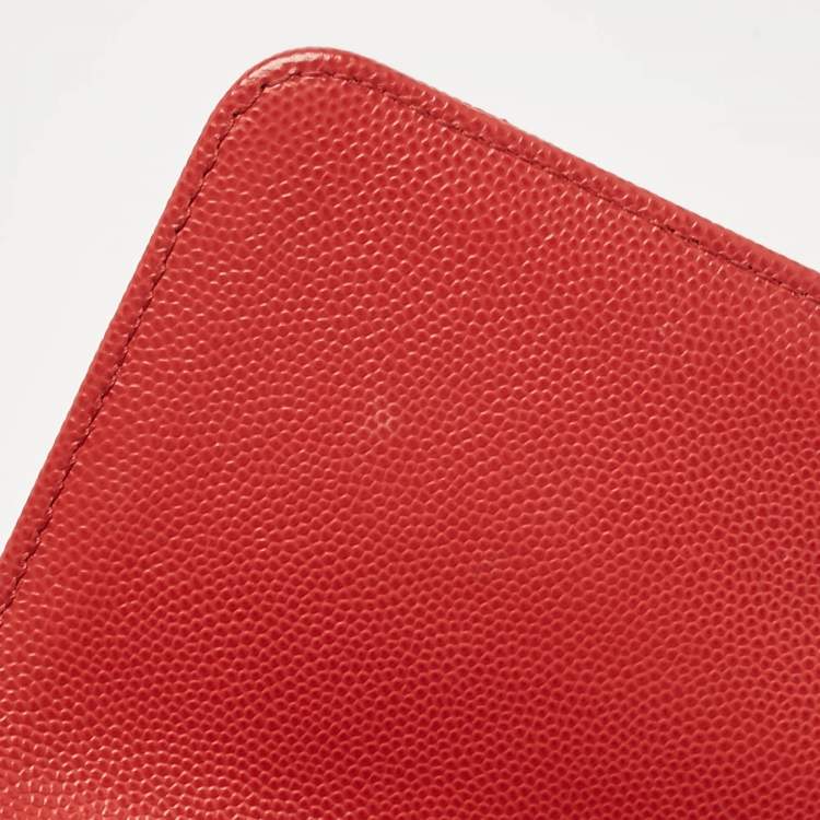 Pre Owned Chanel Brick Red Caviar Leather Mini Coco Top Handle Bag