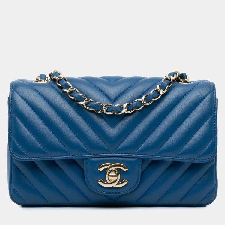 Chanel Mini Rectangular Classic Chevron Lambskin Single Flap