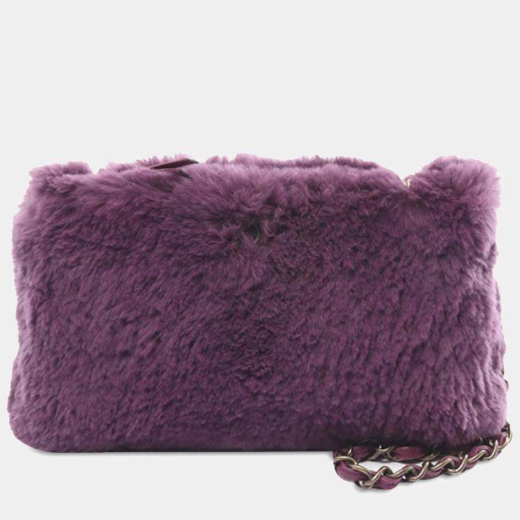 Chanel CC Fur Chain Shoulder Bag