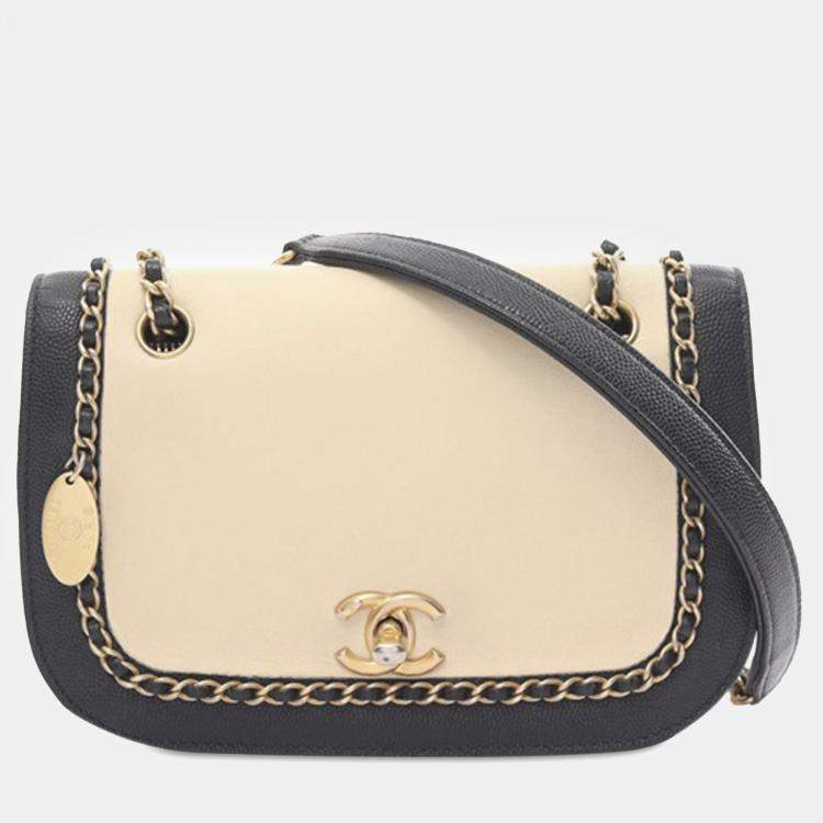 Chanel CC Lambskin and Caviar Chain Around Crossbody Bag