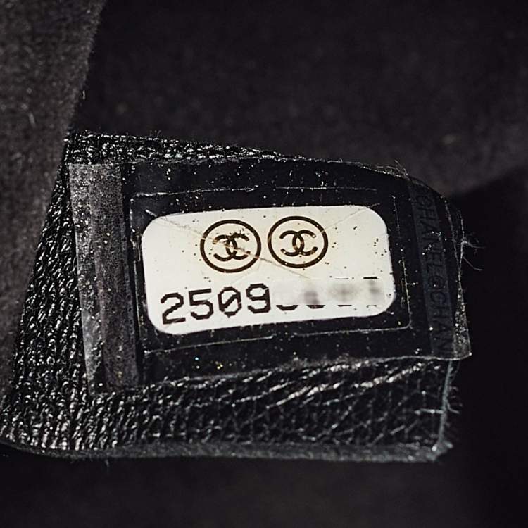 Pre Owned Chanel Black Shimmer Leather Coco Pleats Sling Backpack 