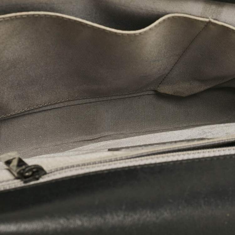 Pre Owned Chanel Black Quilted Leather New Medium Boy Bag