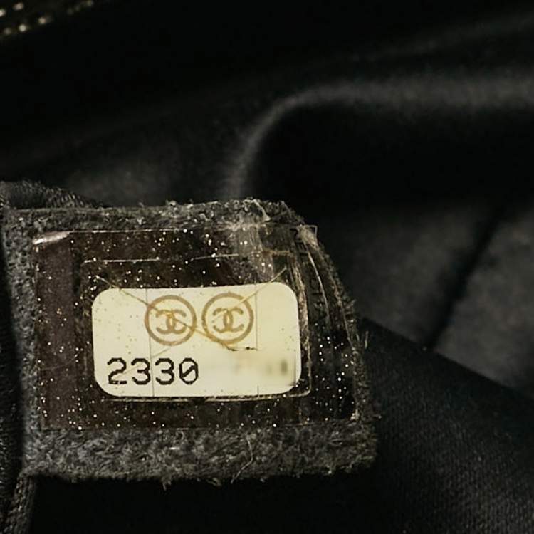 Pre Owned Chanel Black Leather and Sequins Classic Single Flap Flap Bag
