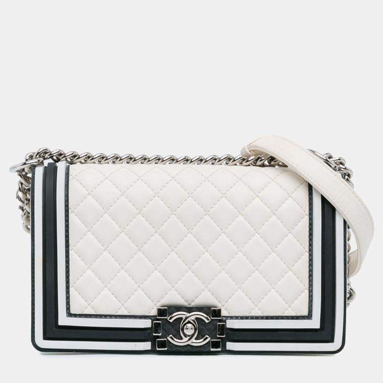 Chanel Medium Bicolor Lambskin and Rubber Boy Flap