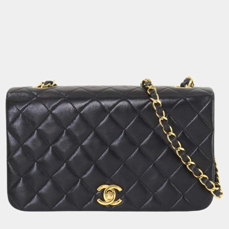 Chanel Black Leather Matelasse Chain Shoulder Bag