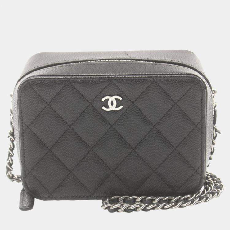 Chanel Black Caviar Skin Matelasse Camera Bag