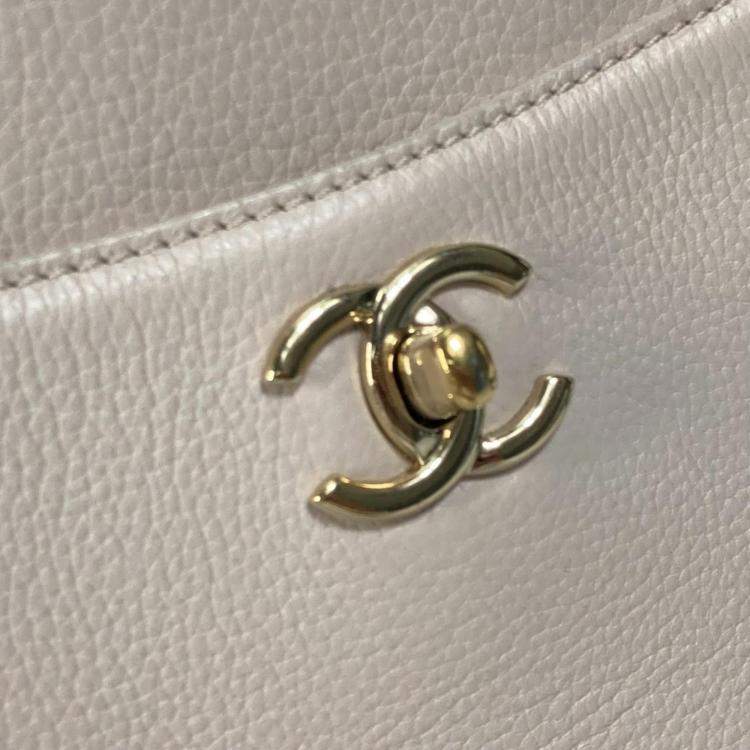 Pre Owned Chanel Beige CC Mark Bicolor Crossbody Bag