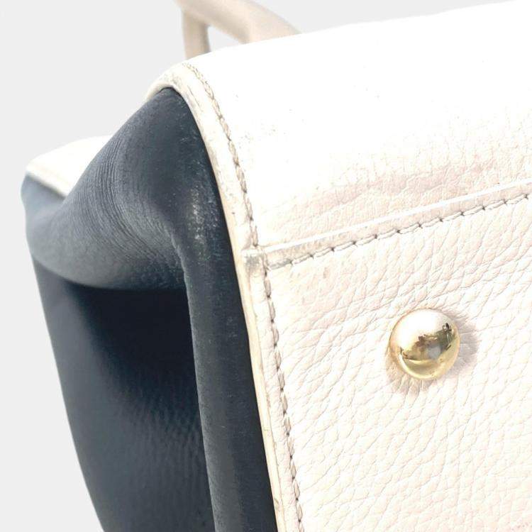 Pre Owned Chanel Beige CC Mark Bicolor Crossbody Bag