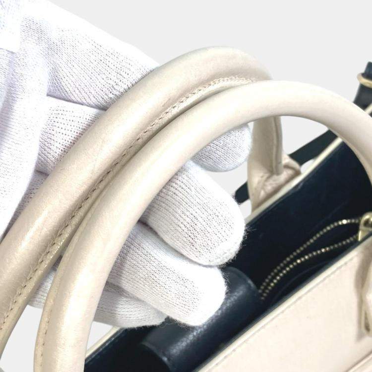 Pre Owned Chanel Beige CC Mark Bicolor Crossbody Bag