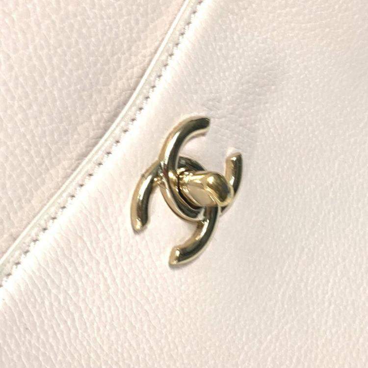 Pre Owned Chanel Beige CC Mark Bicolor Crossbody Bag