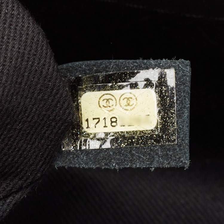 Pre Owned Chanel Black Quilted Matte Caviar Leather Lady Pearly Tote