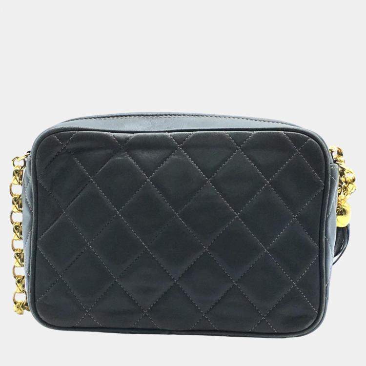 Pre Owned Chanel Gray Based CC Mark Single Chain Shoulder Bag