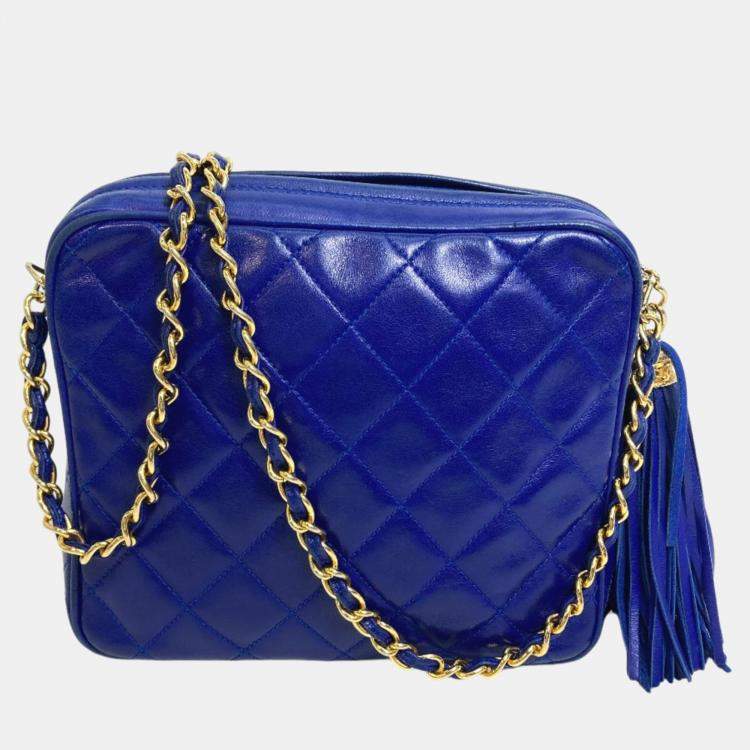 Pre Owned Chanel blue CC Mark CC shawl Shoulder Bag