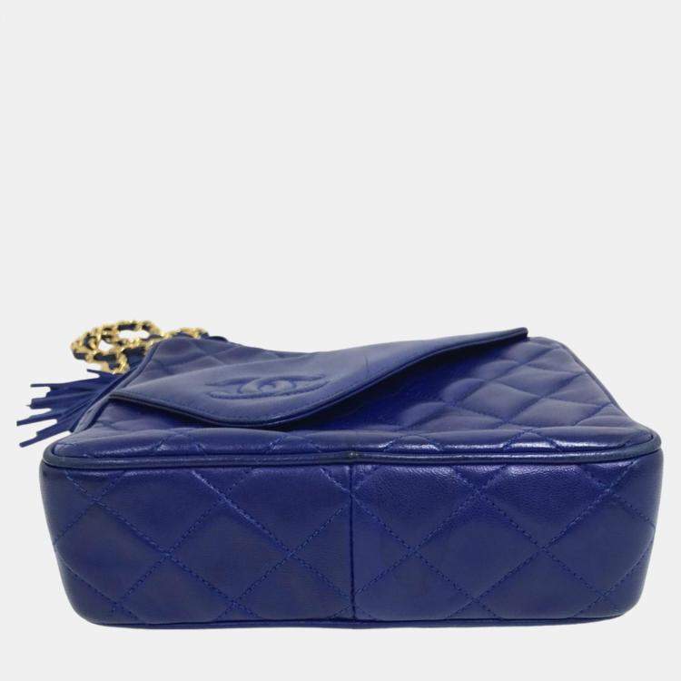 Pre Owned Chanel blue CC Mark CC shawl Shoulder Bag