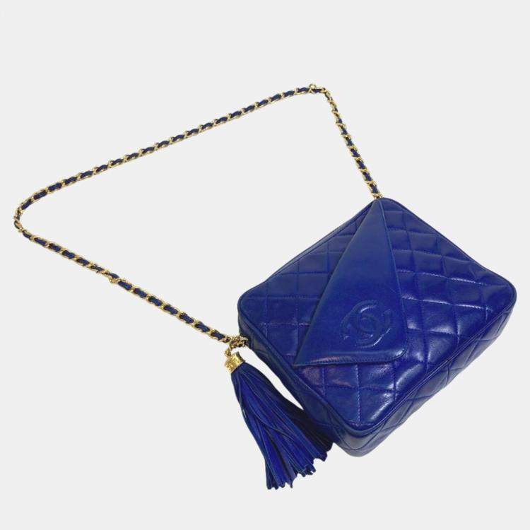 Pre Owned Chanel blue CC Mark CC shawl Shoulder Bag