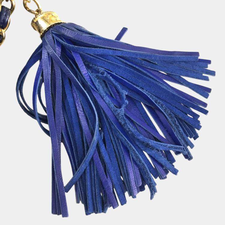 Pre Owned Chanel blue CC Mark CC shawl Shoulder Bag