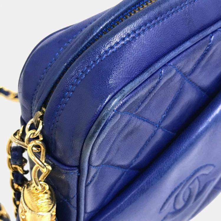 Pre Owned Chanel blue CC Mark CC shawl Shoulder Bag