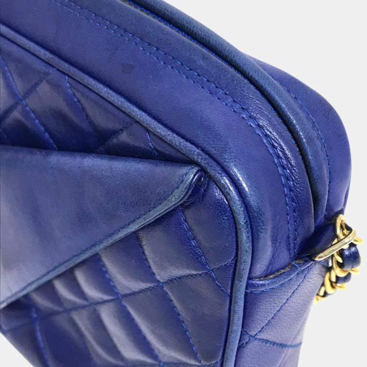Pre Owned Chanel blue CC Mark CC shawl Shoulder Bag