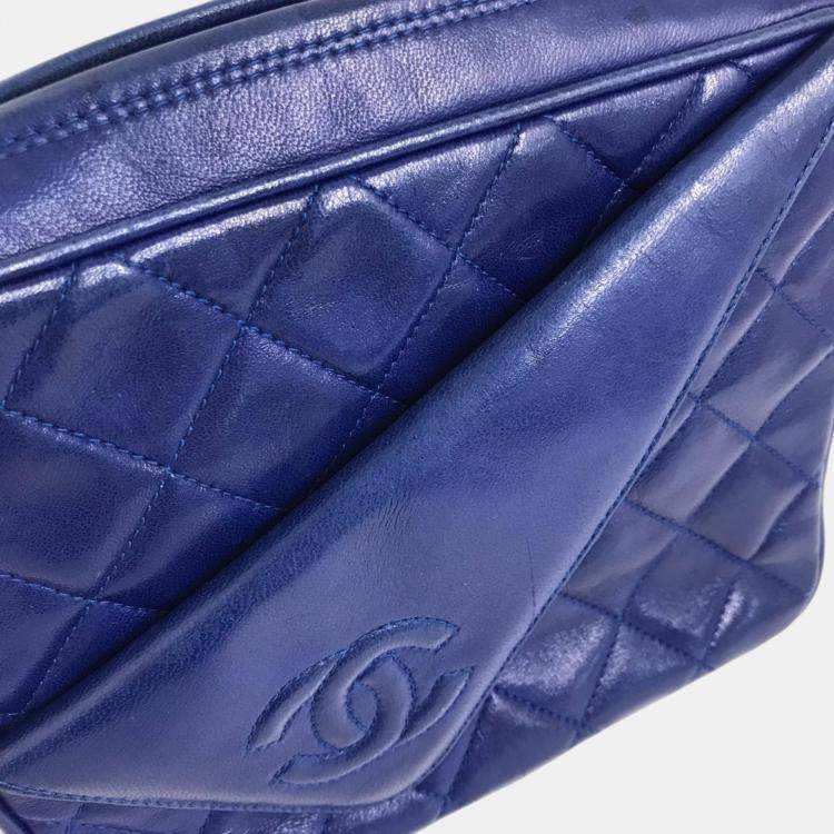 Pre Owned Chanel blue CC Mark CC shawl Shoulder Bag