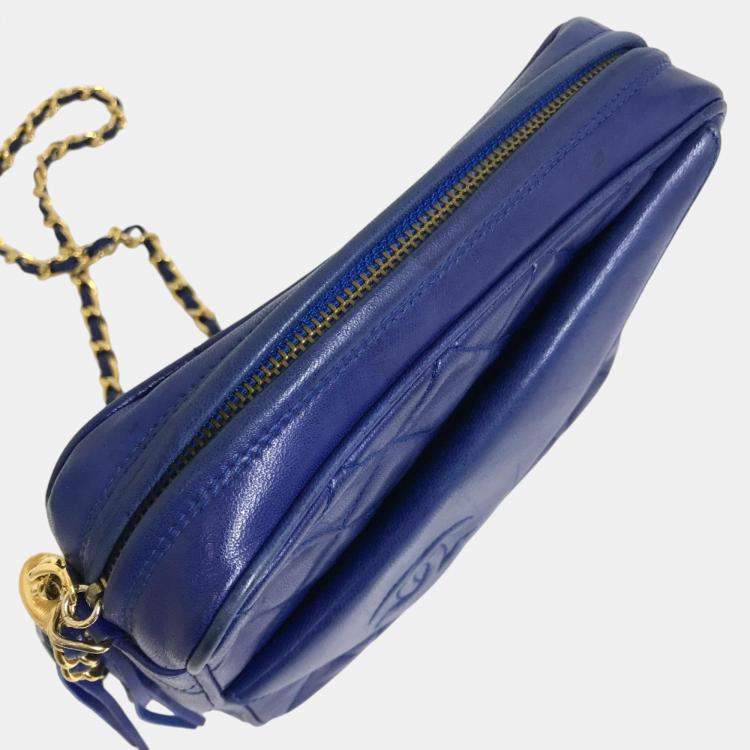 Pre Owned Chanel blue CC Mark CC shawl Shoulder Bag