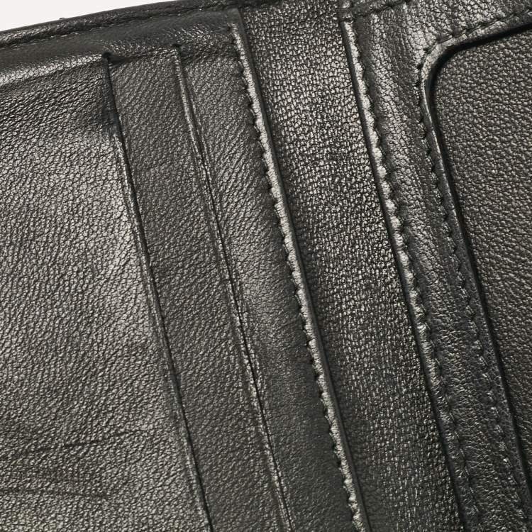 Pre Owned Chanel Black Chevron Quilted Leather CC Card Holder