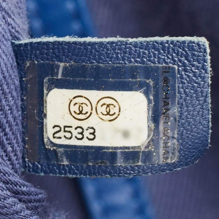 Pre Owned Chanel Blue Tweed Large Deauville Shopping Tote