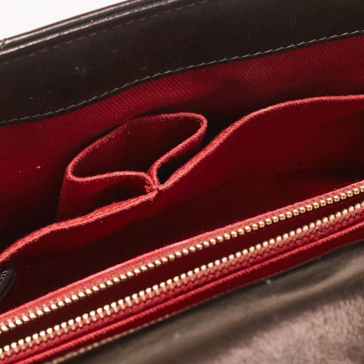 Pre Owned Chanel Black Chevron Leather Small Coco Top Handle Bag